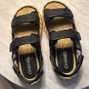 Chanel Black Sandals with Box